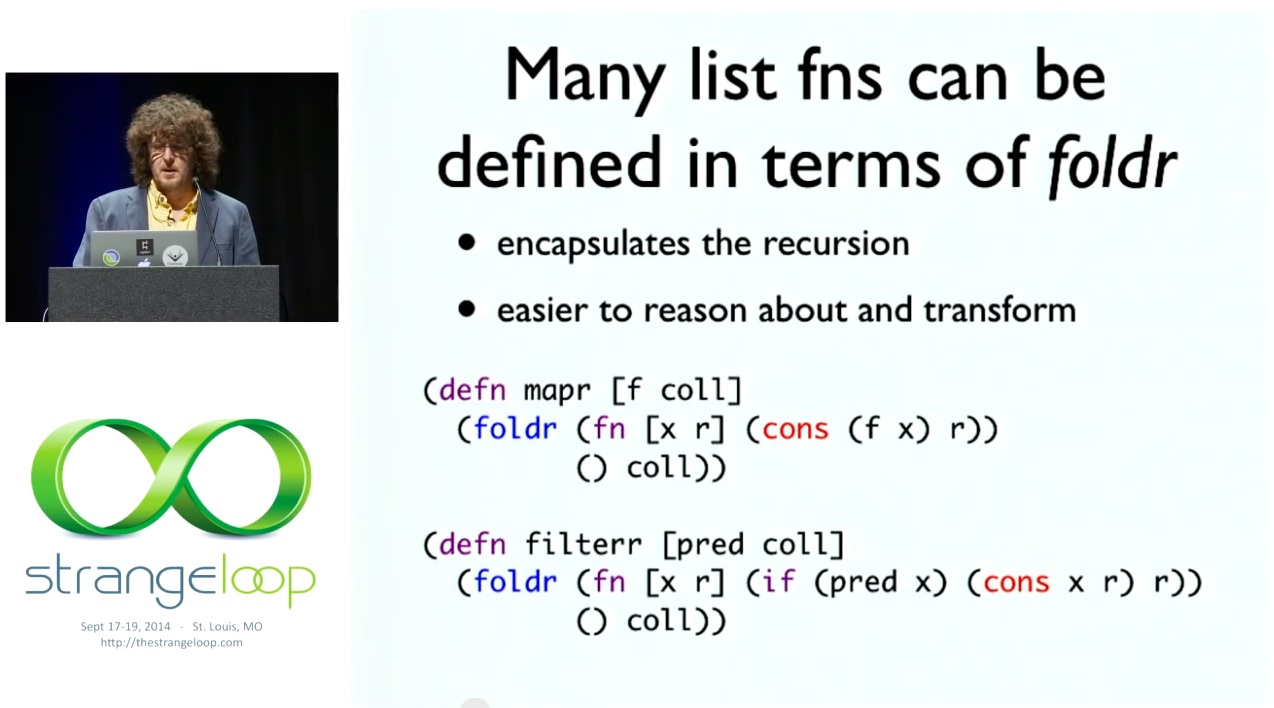 16:37 Many list fns can be defined in terms of foldr