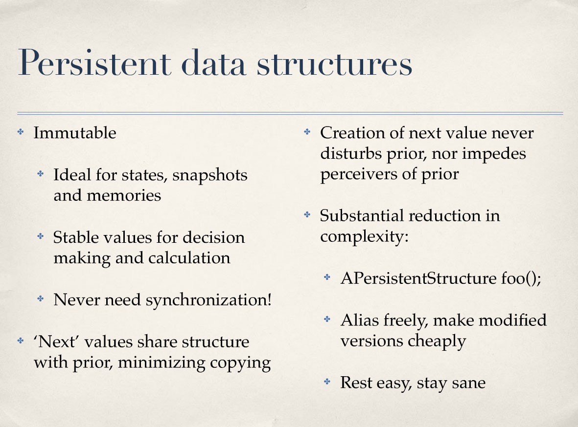 00:38:59 Persistent data structures